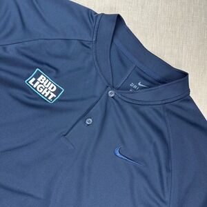 Nike Dri-FIT Baseball Henley Jersey Mens XL Navy Bud Light Blade Collar